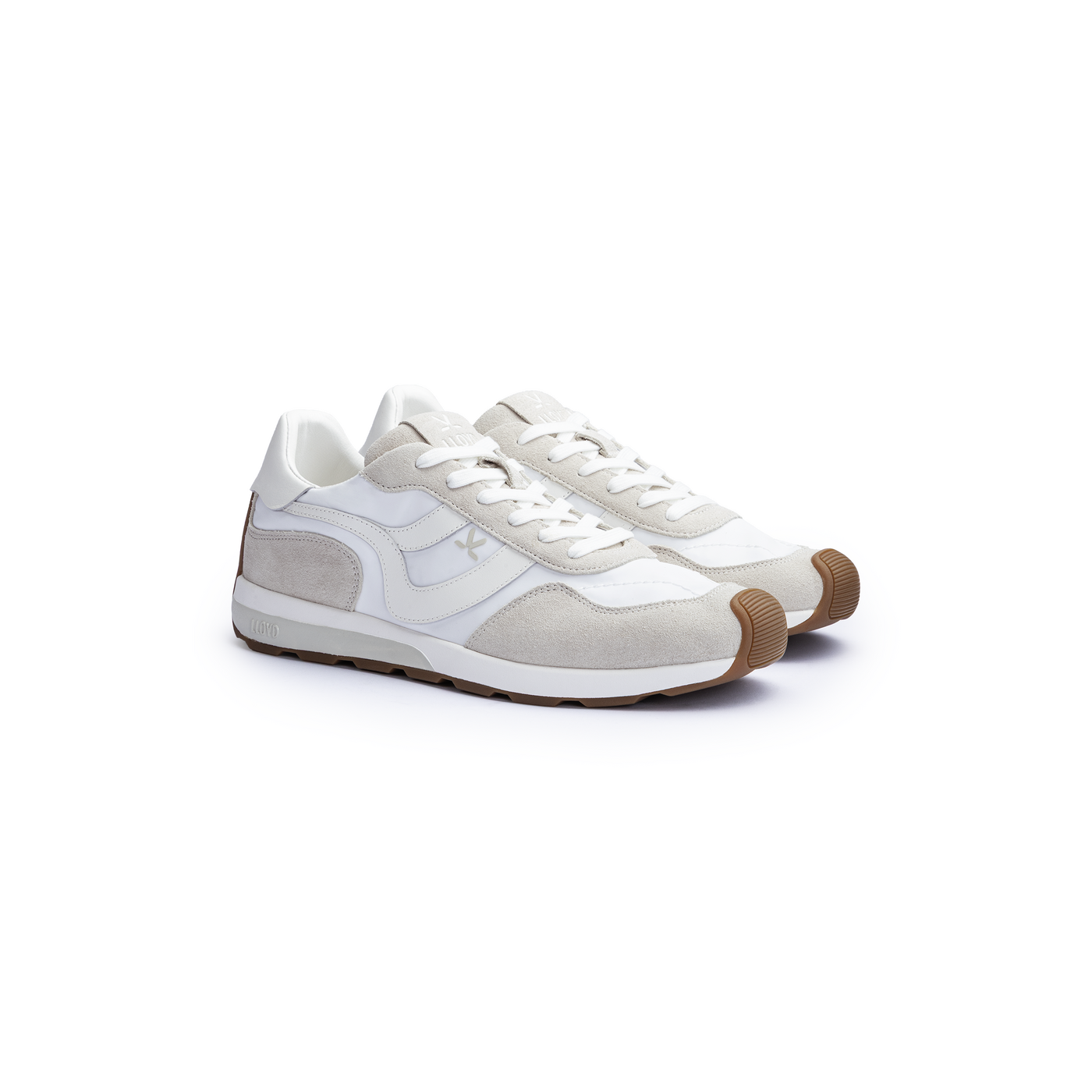 LLOYD Unisex STRADO Baskets | Low-Top Blanc 46 Cuir rugueux | Cuir lisse
