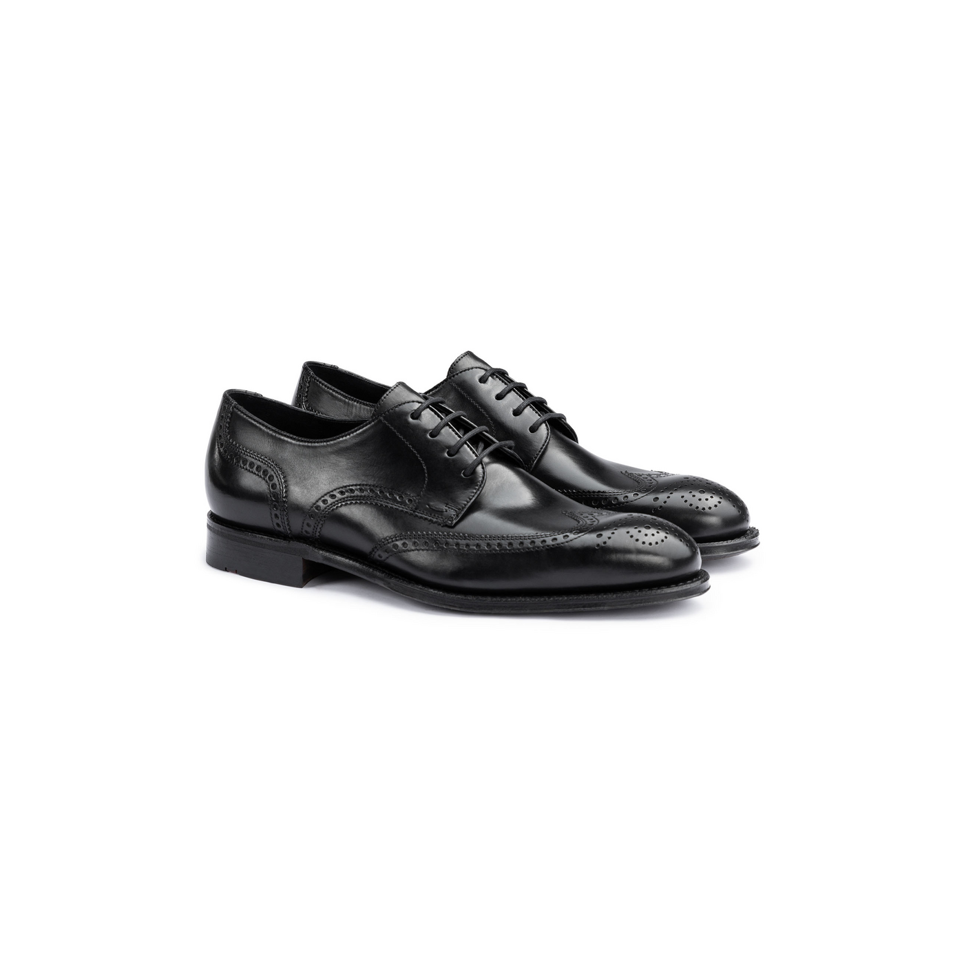 LLOYD Herren 'WARWICK' Premium Brogue | Derby | Schnürschuh; Normalweit (Goodyear welted - Machart; Kalb; Schwarz in 39