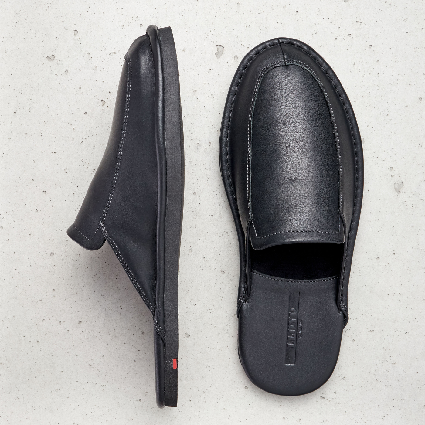 LLOYD Herren 'PANTOFFELN' Flops; aus Glattleder; Schwarz in 40