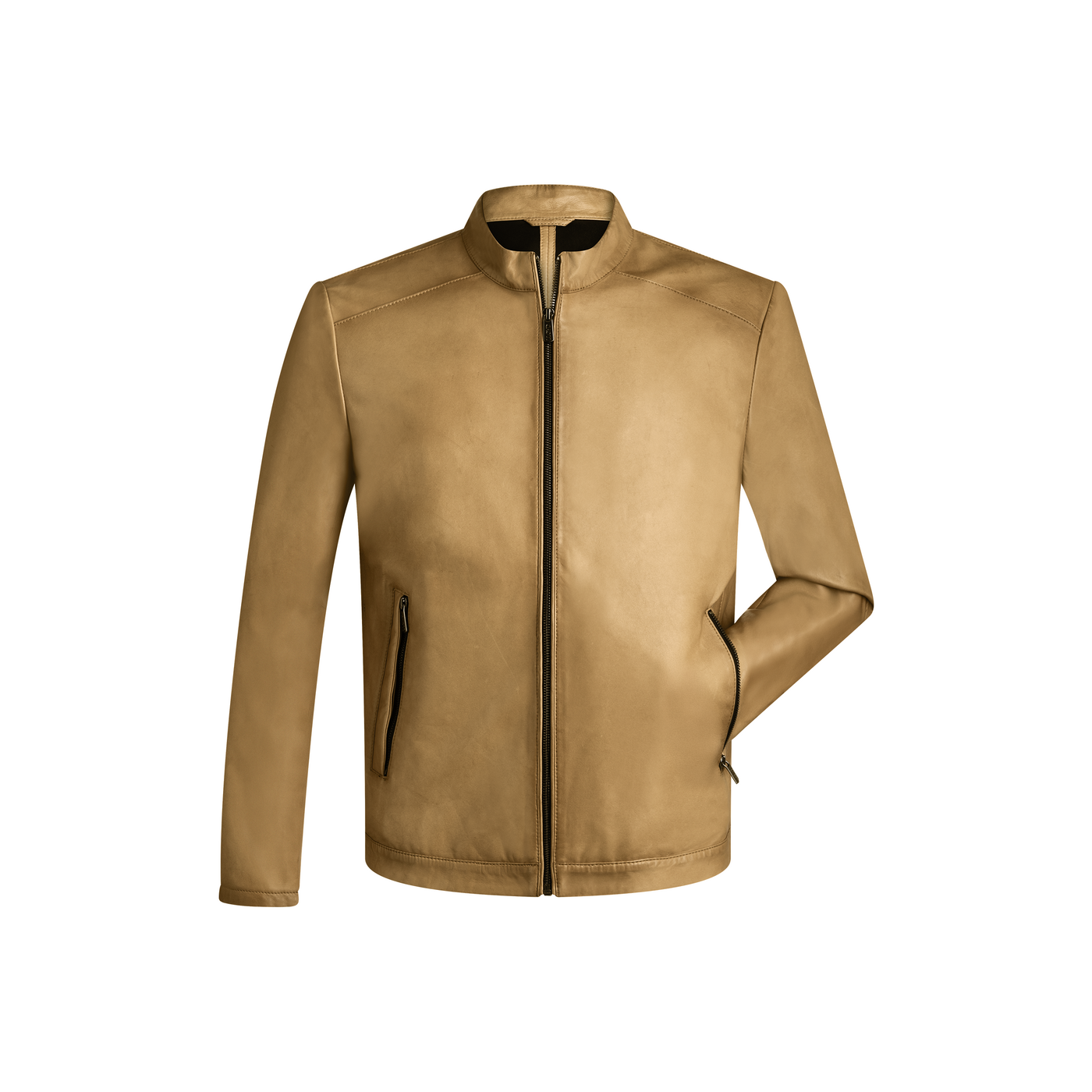 LLOYD Unisex VESTE EN CUIR ELMO Marron 60 Cuir lisse