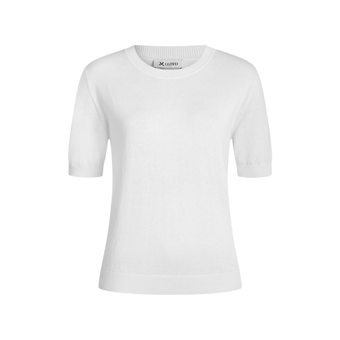 LLOYD Unisex T-SHIRT EN MAILLE À COL ROND Blanc XL