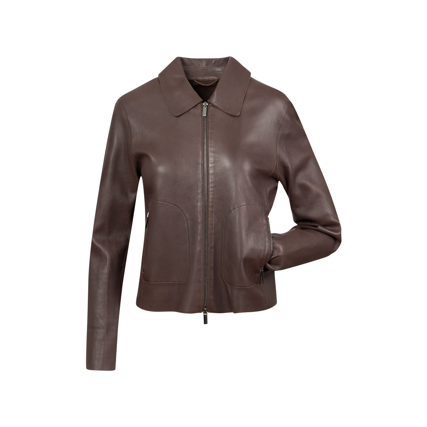 LLOYD 'CINJA' Vestes; aus Cuir lisse; Marron in 44